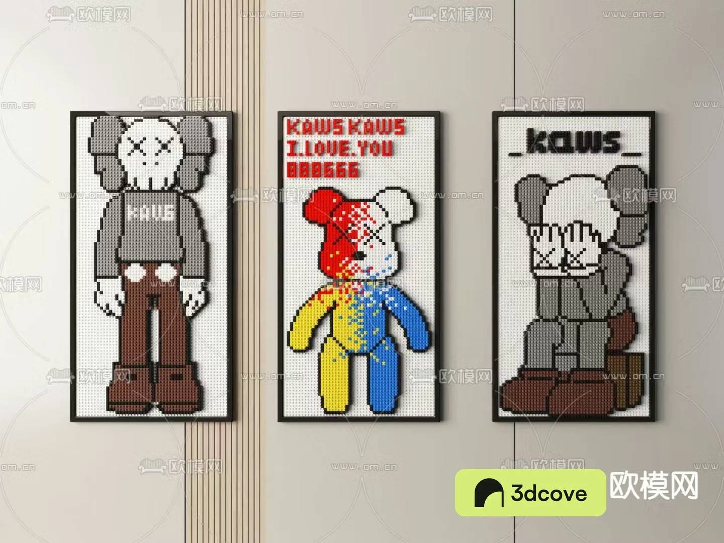 Modern kaws bear hanging painting decorative painting