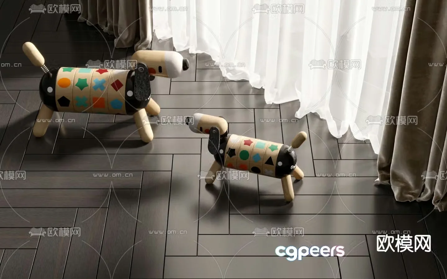 Modern toy puppy 3d model