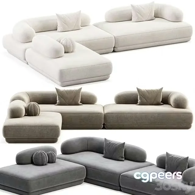 3ds Max Free – BUMPER Sectional sofa (several color)