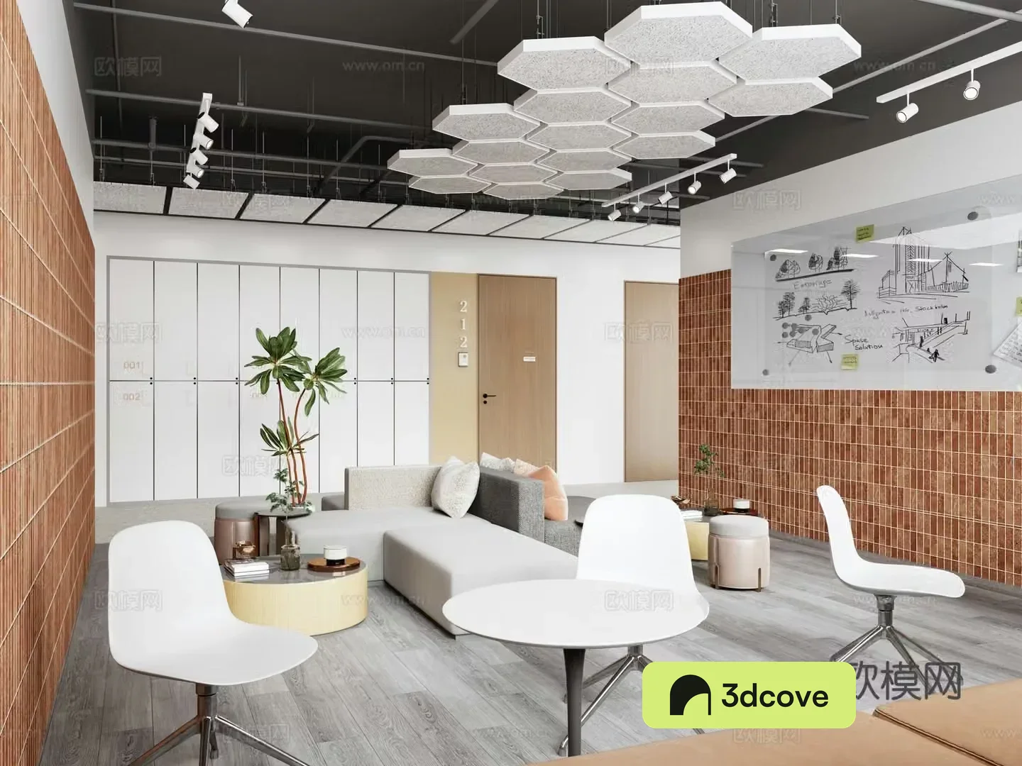 Modern office lounge area