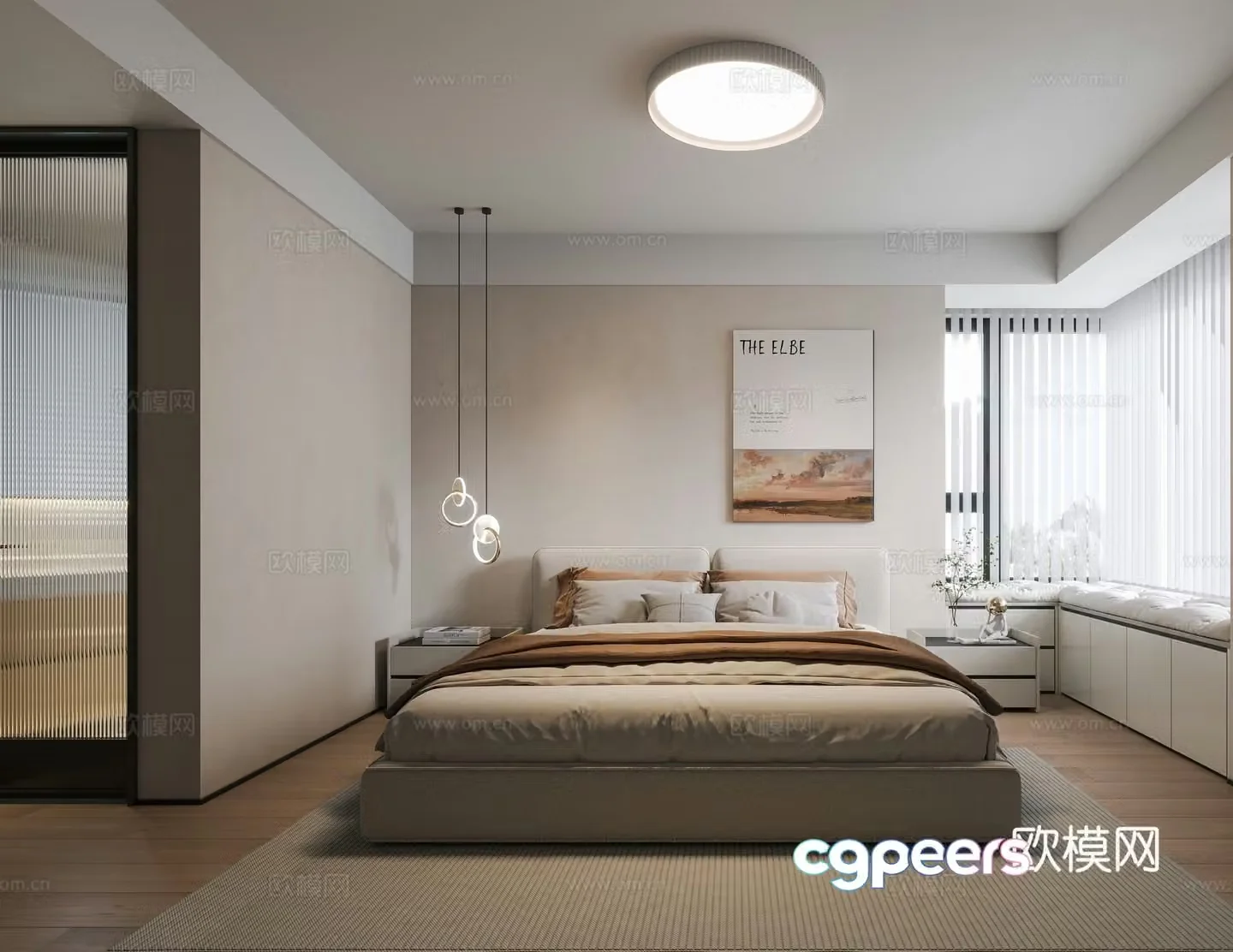 Modern bedroom master bedroom 3d model