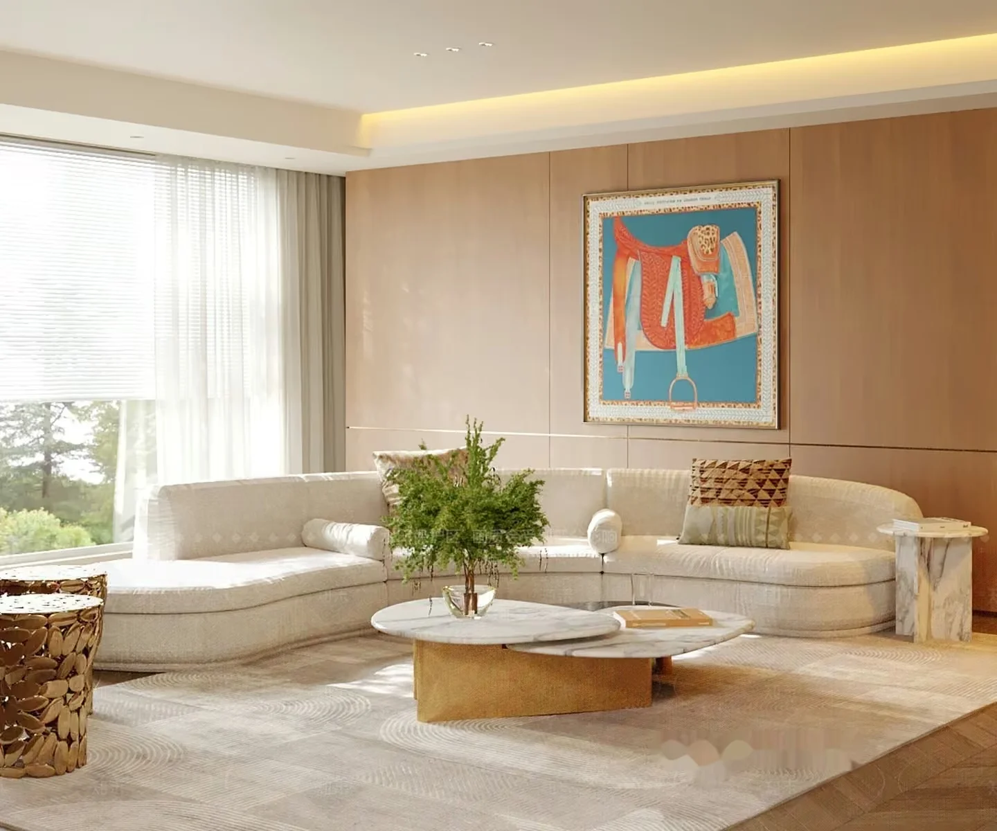 Modern Living Room 3D Model – 1673 – VRAY Render