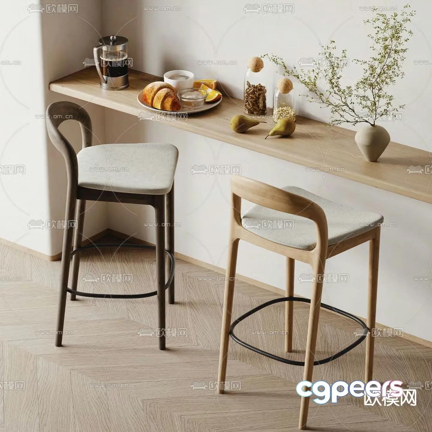bar stool bar stool high stool 3d model