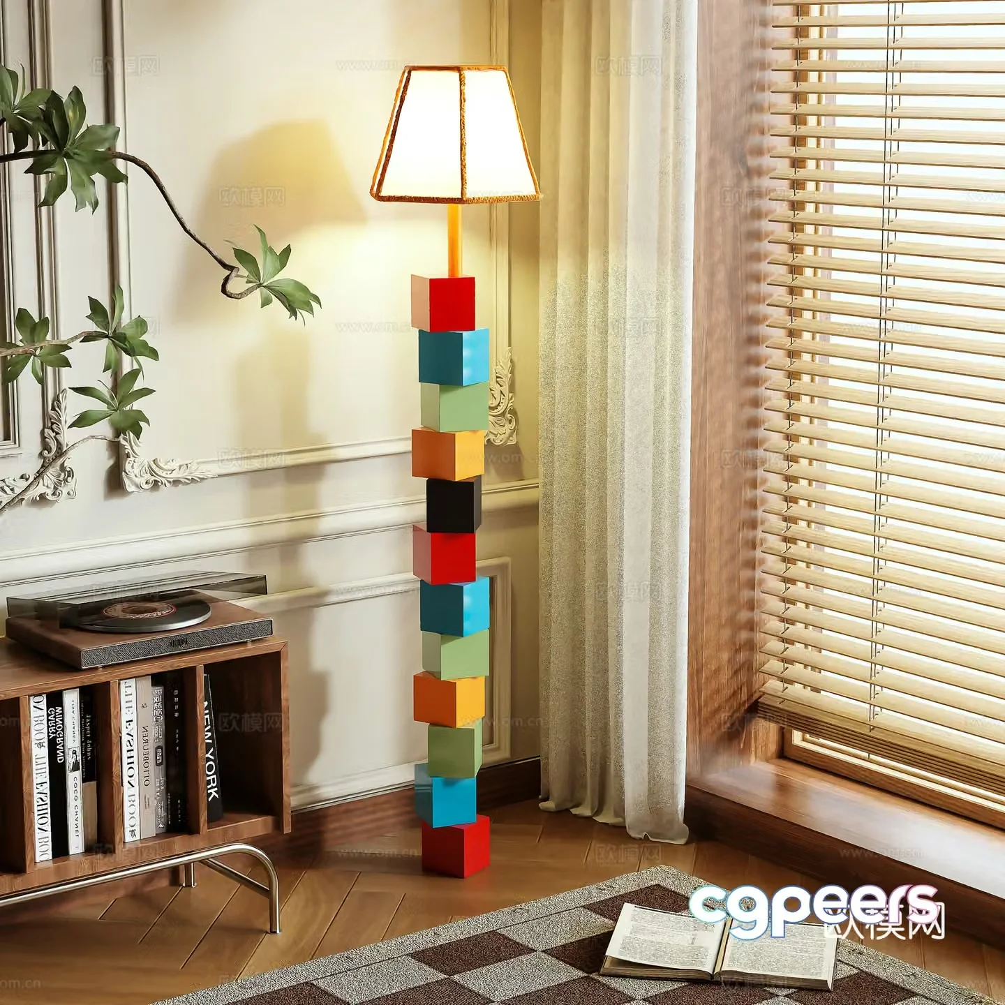 Modern colorful floor lamp 3d model