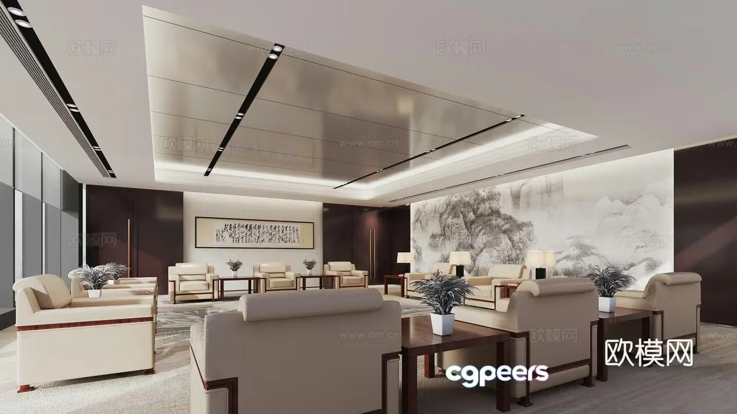 Modern reception room 3d model