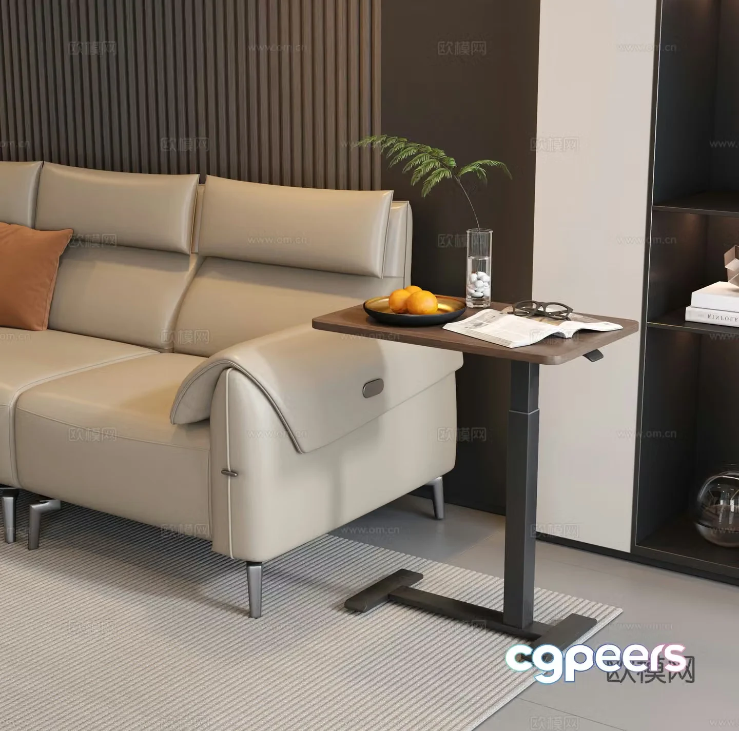 Modern simple side table moving side table metal side table sofa side table square side table lifting side 3D model