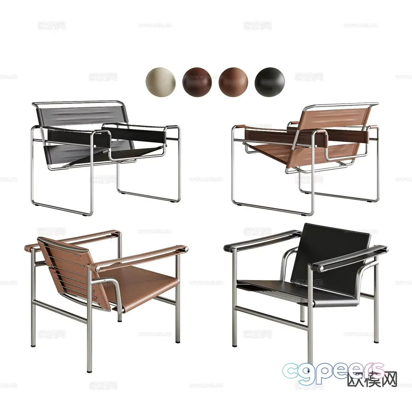 Modern single lounge chair 3d model