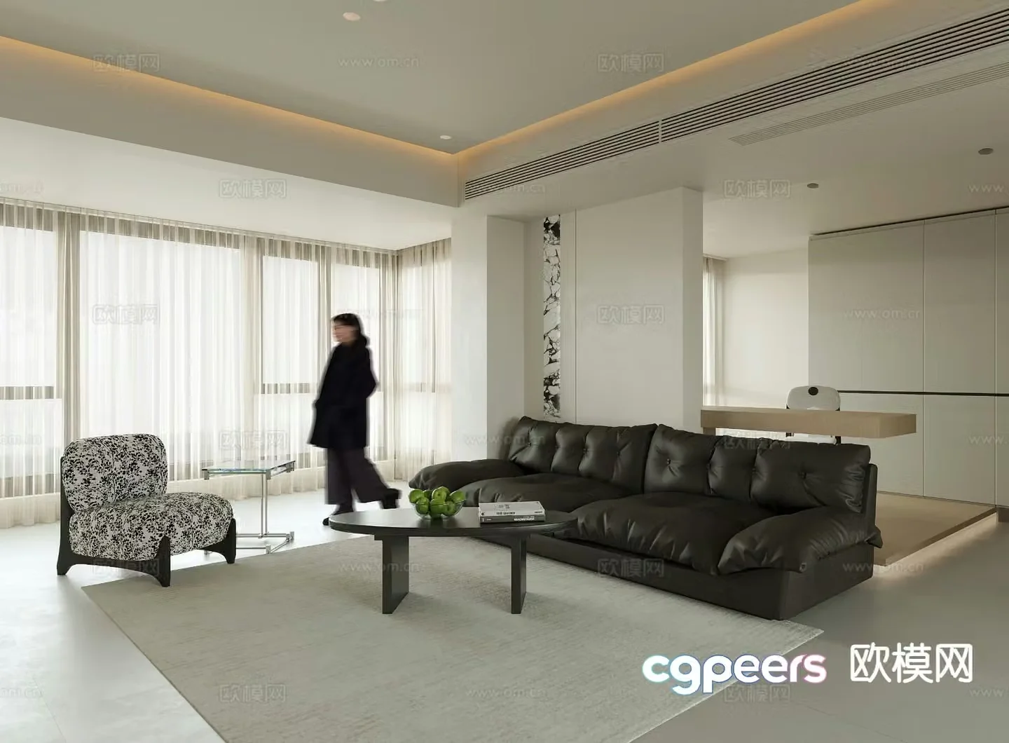 Minimalist living room 3d model