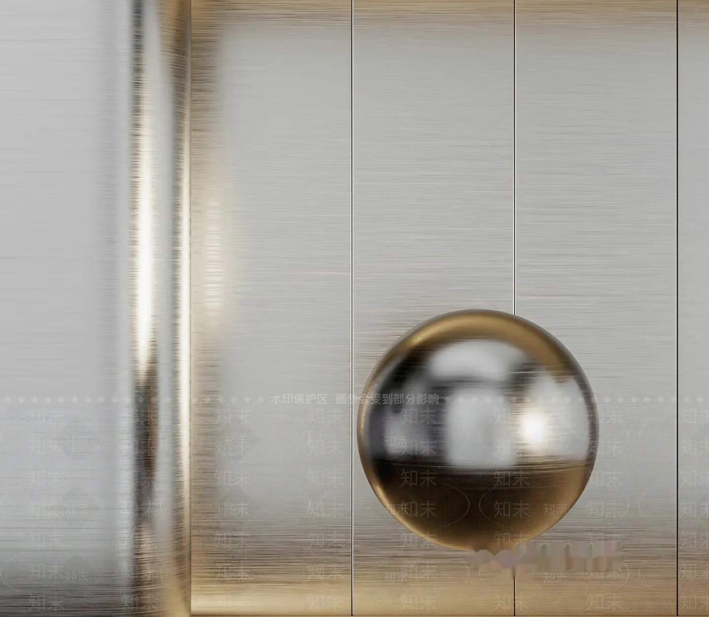 A Metallic Sphere On A Metallic Background 3D Model – 7473 – VRAY Render