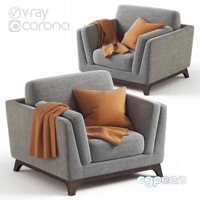 3ds Max Free – ARTICLE Ceni Pyrite Gray Armchair