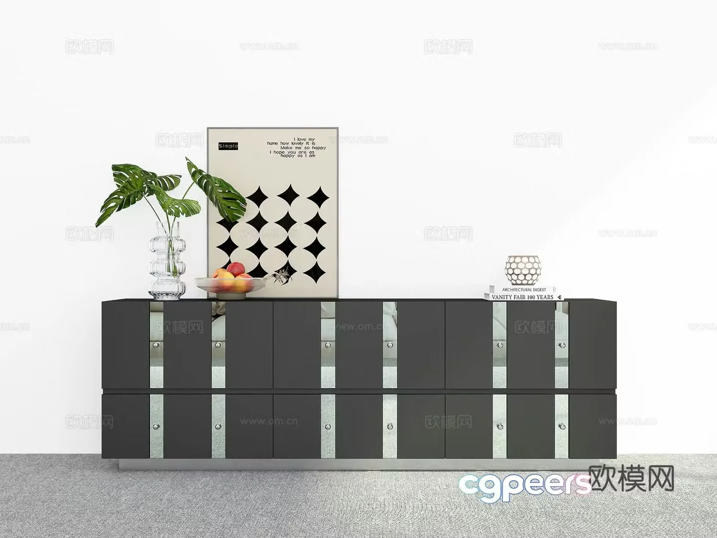 Modern entryway cabinet side cabinet 3d model