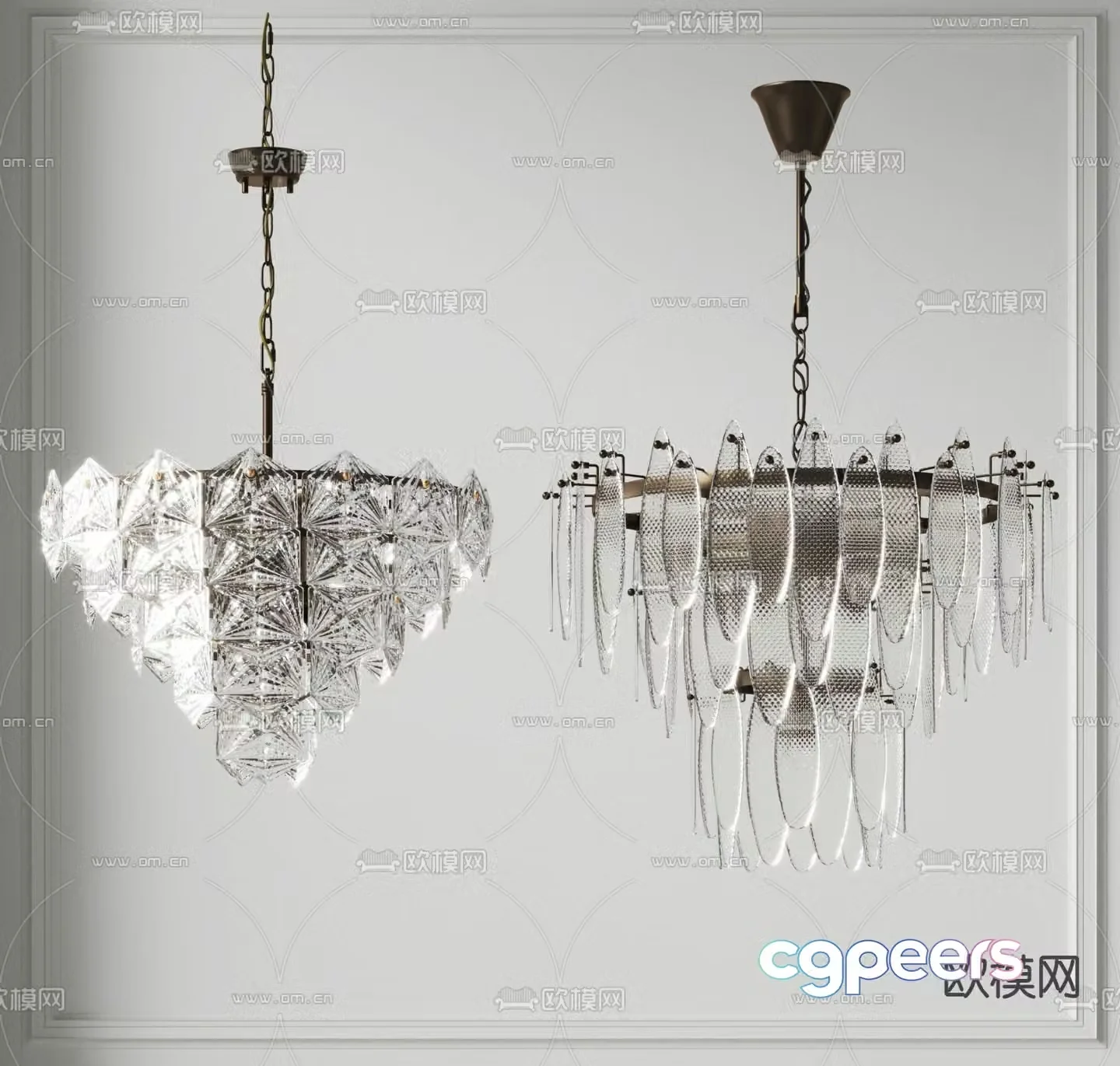 Light luxury chandelier crystal chandelier 3d model