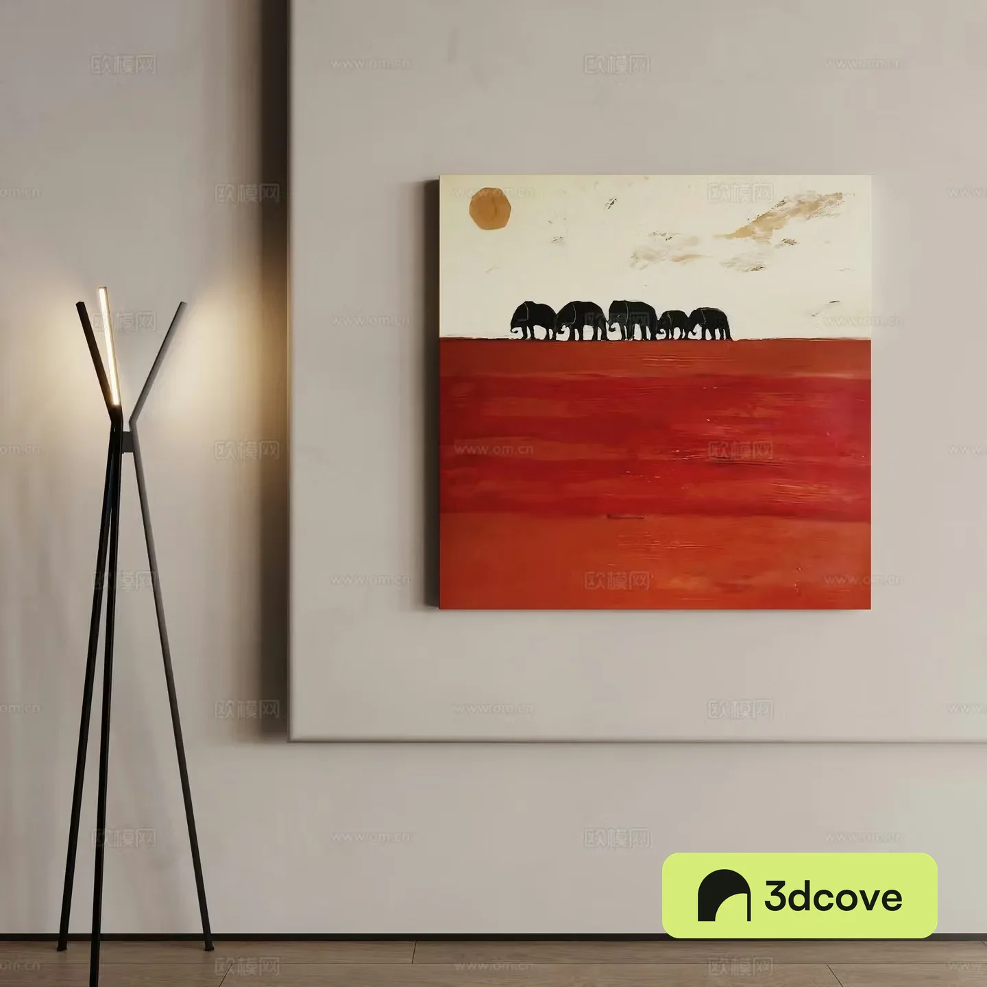 Middle-aged hanging paintings decorative paintings 3D model