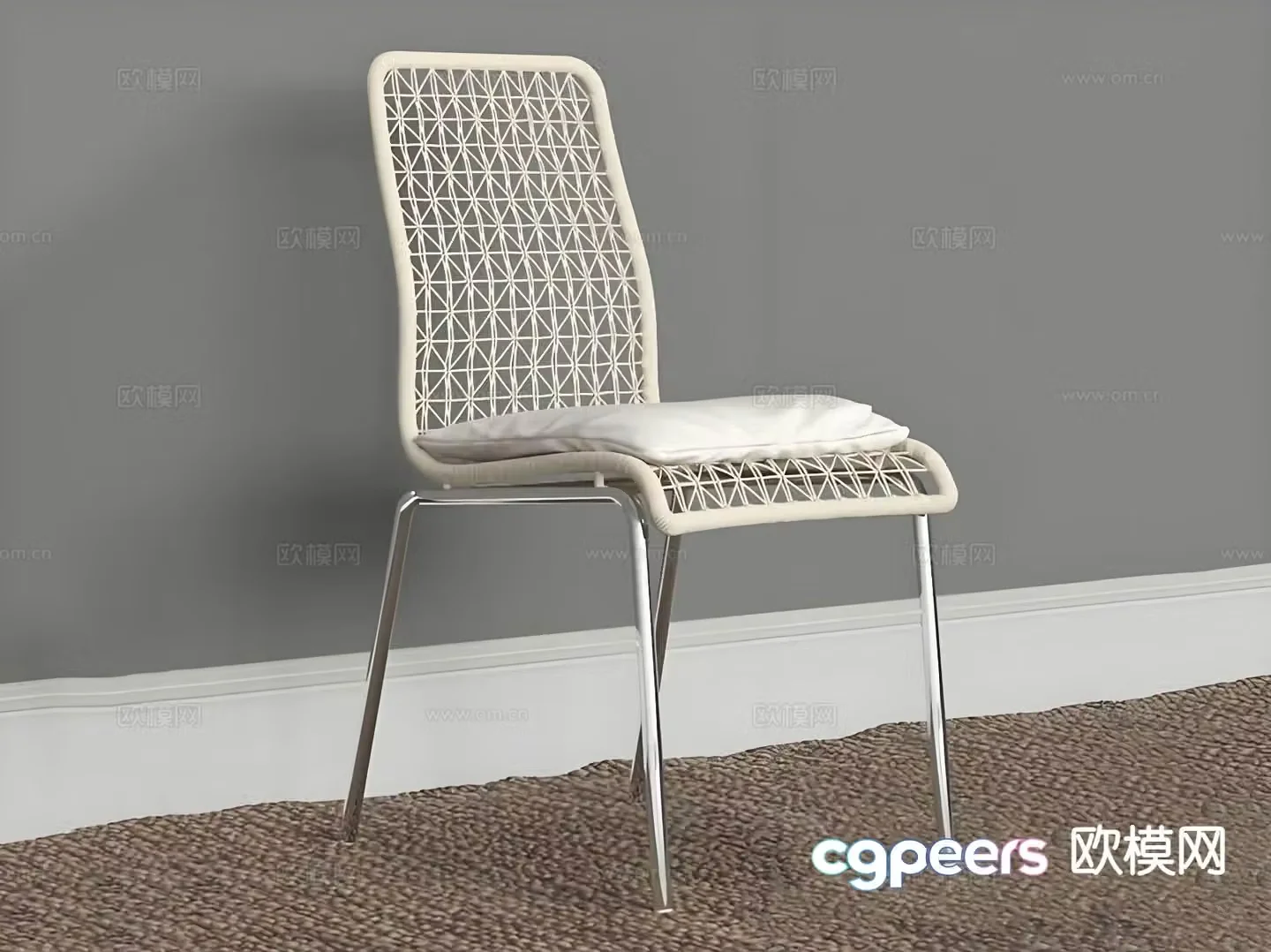 Single chair dining chair outdoor chair 3d model