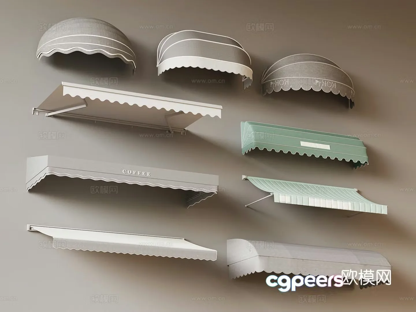 Modern awning glass awning awning 3d model