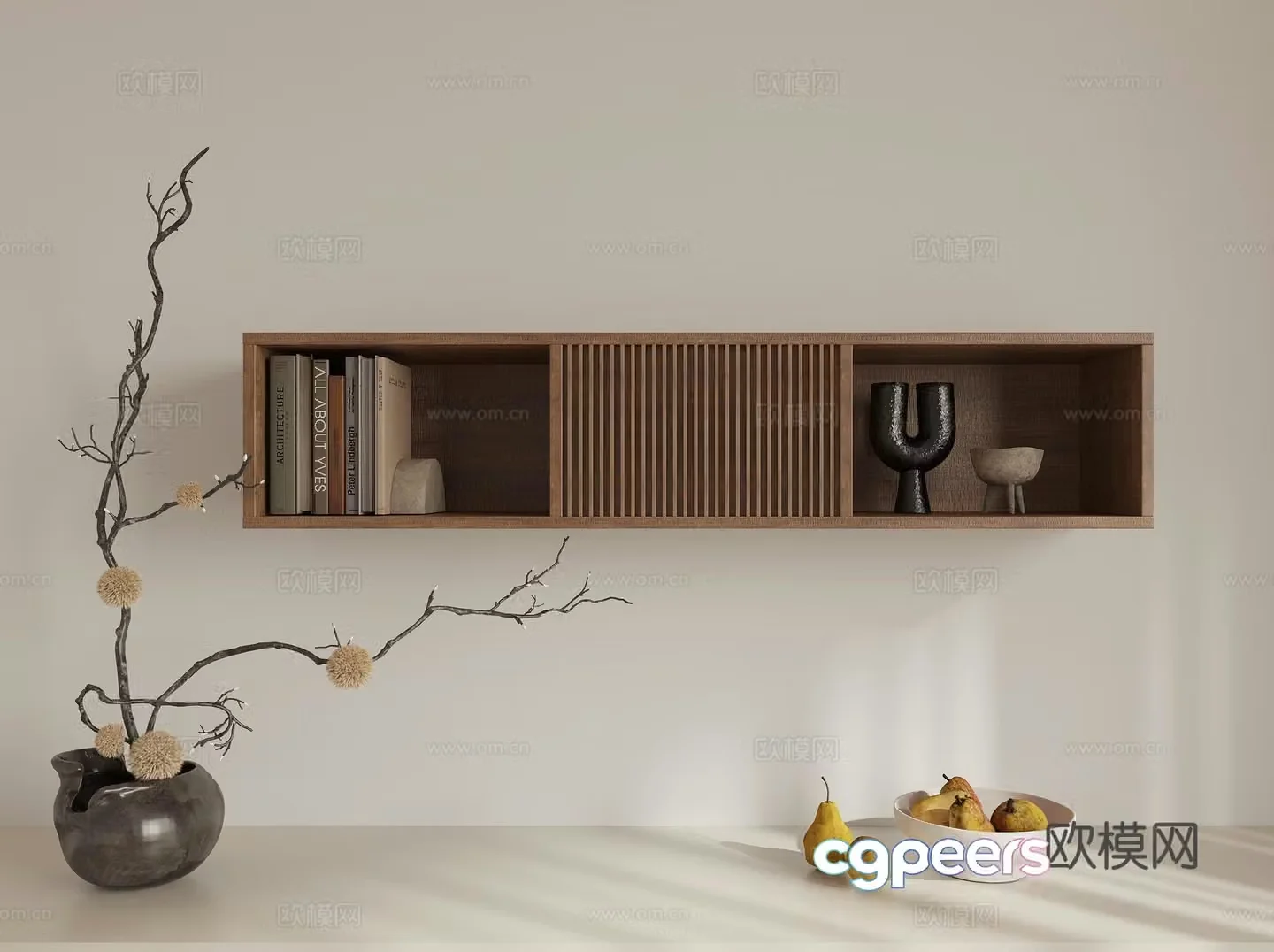 Potted ornament wall decorative shelf 3D model