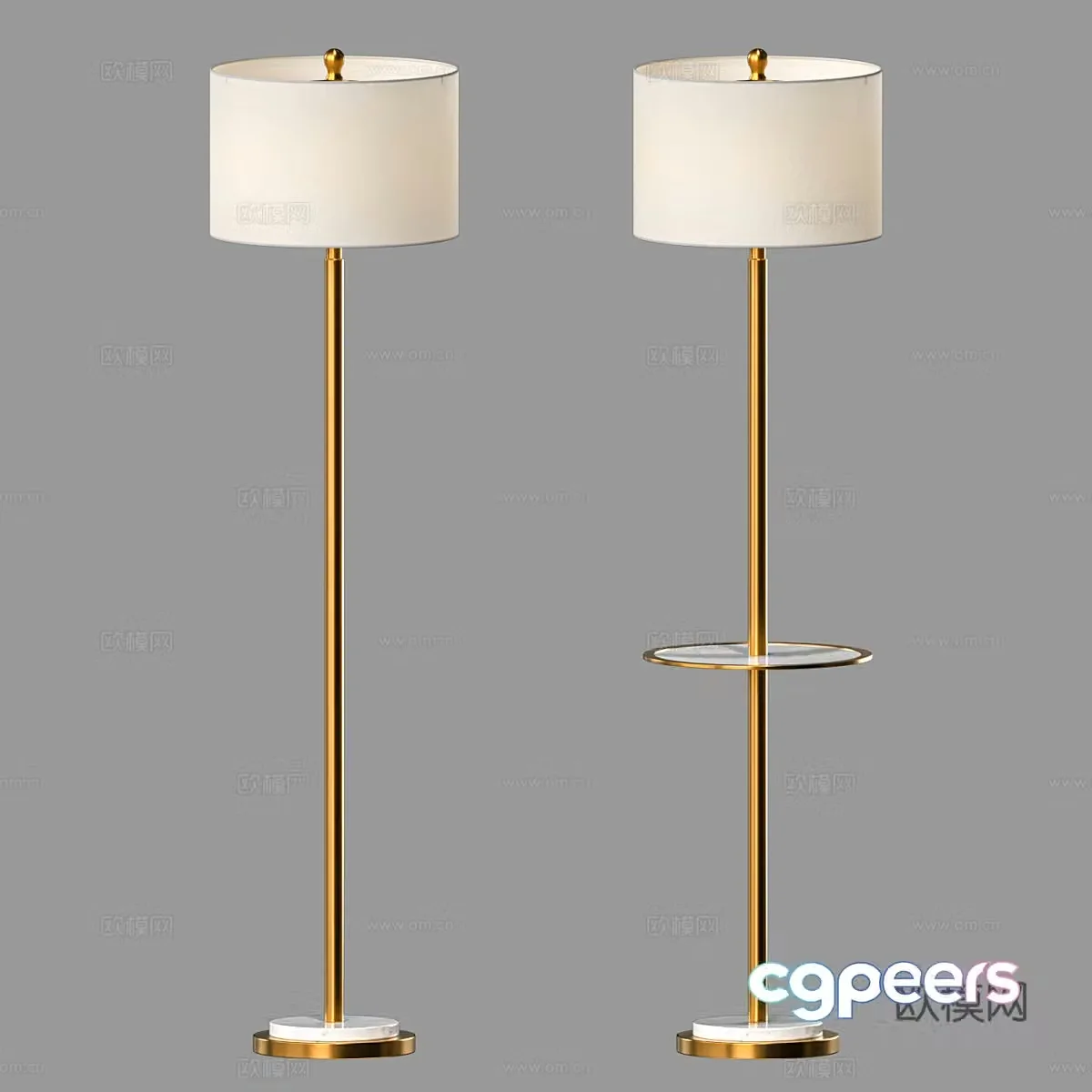Light luxury floor lamp corner table integrated 3D model