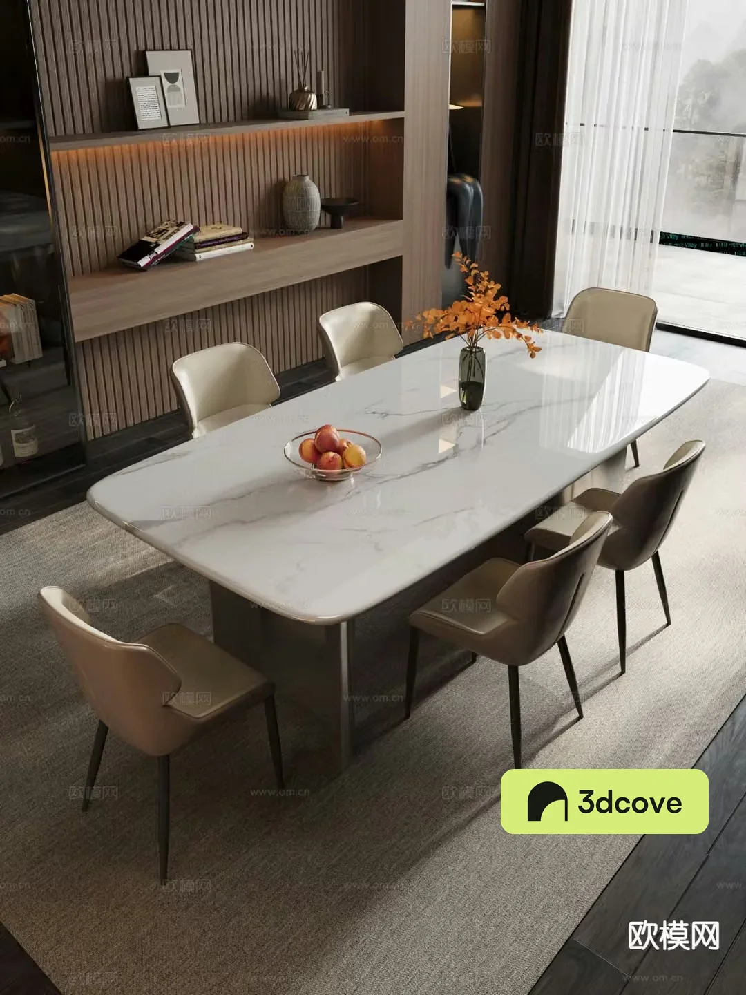 Modern slate dining table and chairs