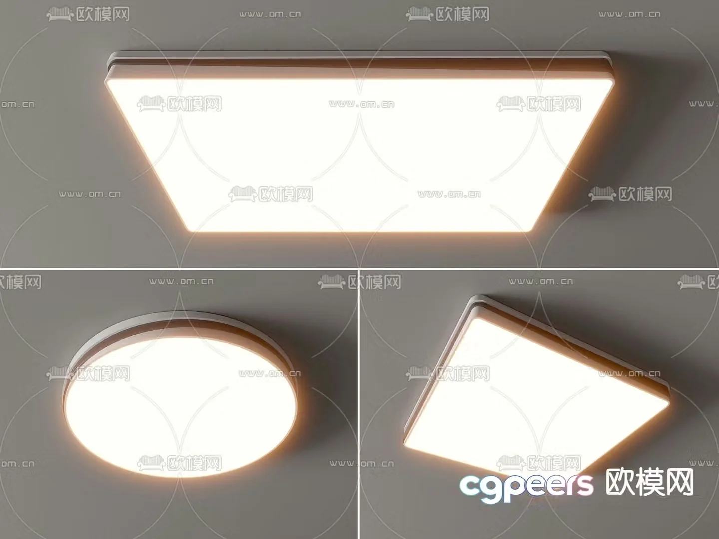 round ceiling lamp square ceiling lamp 3d model