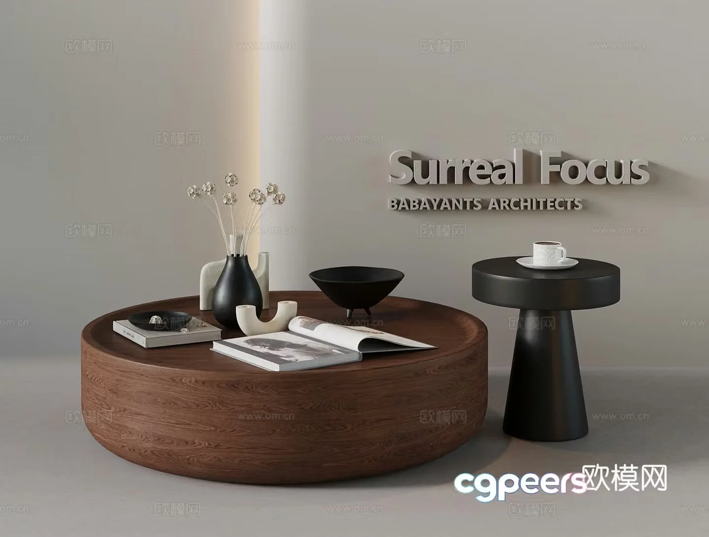 Medieval style coffee table mother-in-law coffee table 3d model