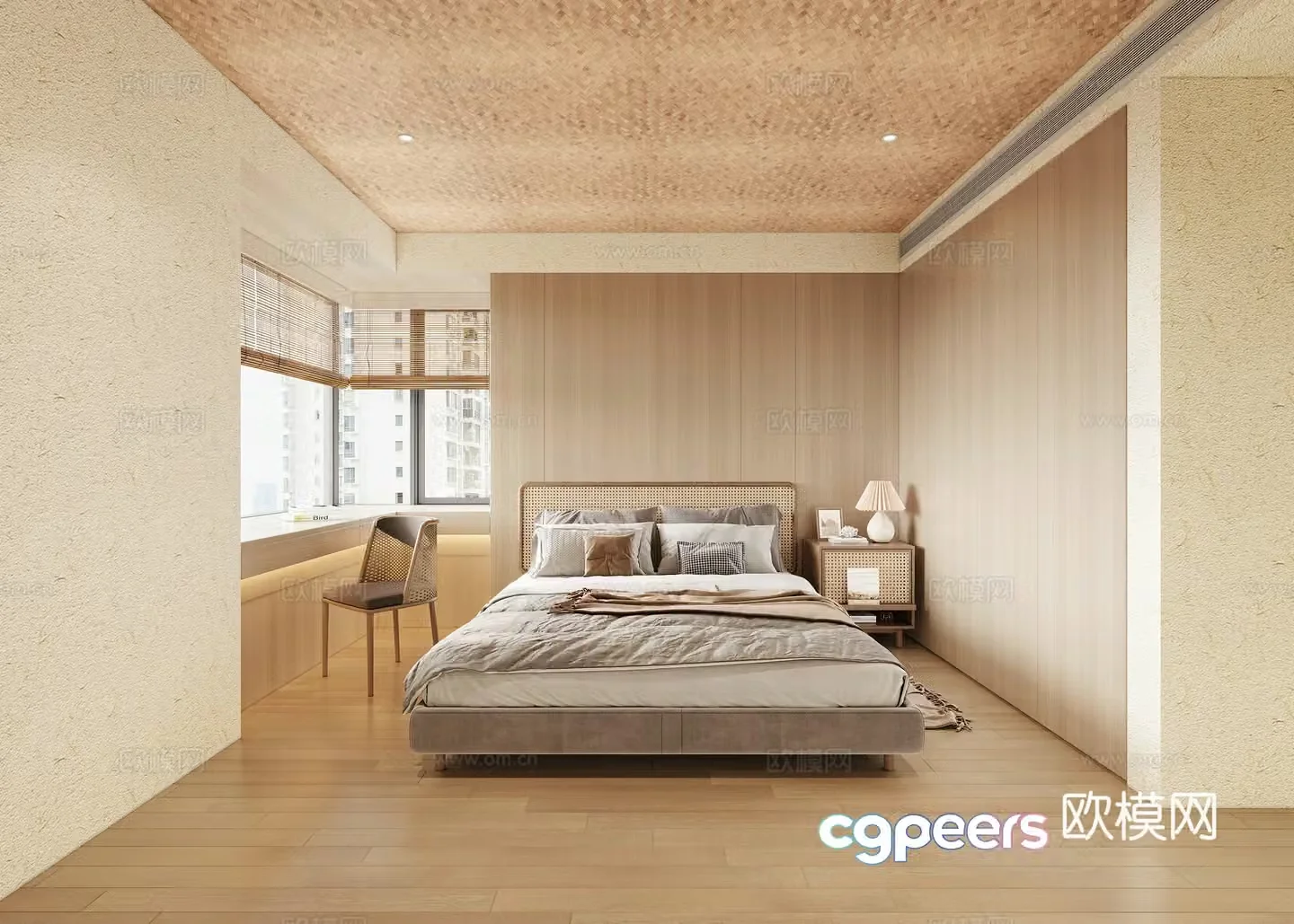 Cream style bedroom master bedroom 3d model