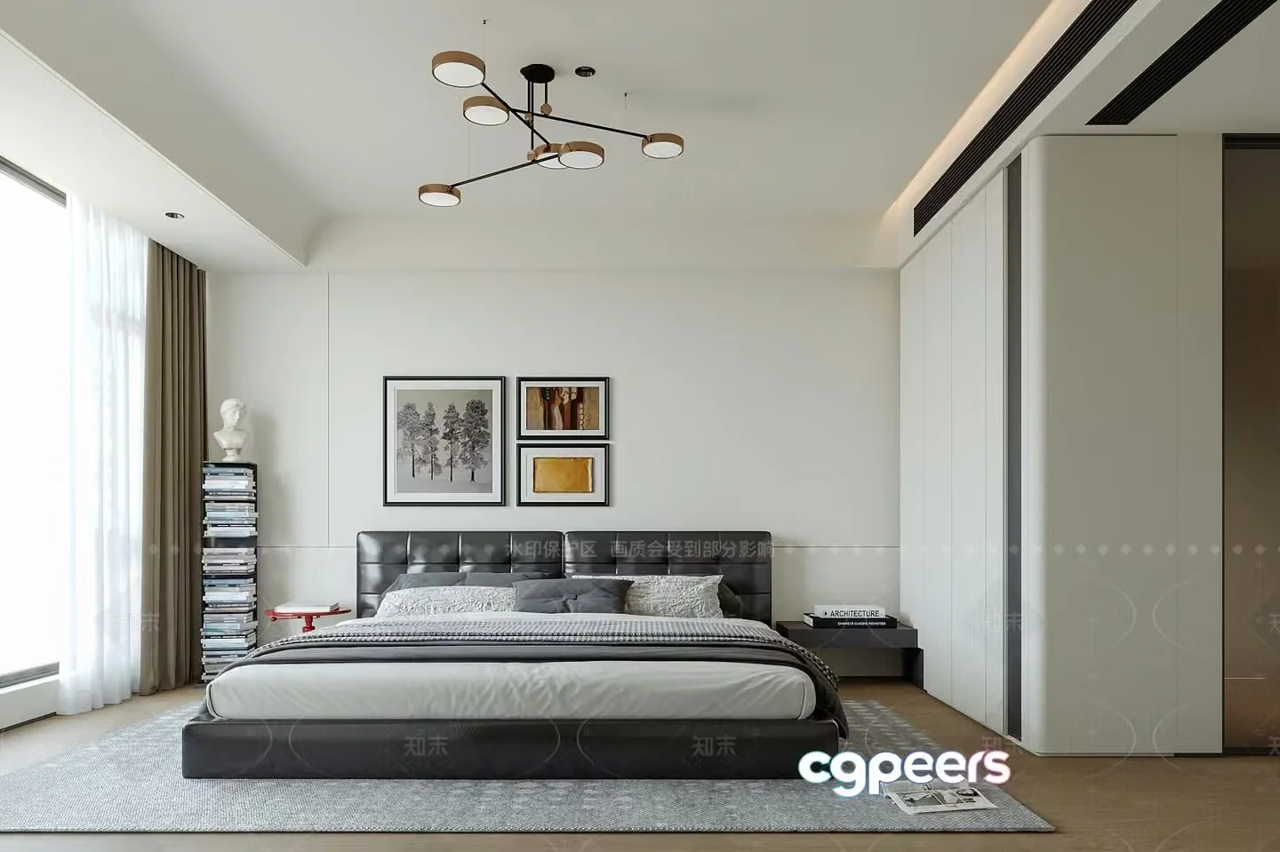 Cozy Modern Bedroom 3D Model – 4701 – VRAY Render