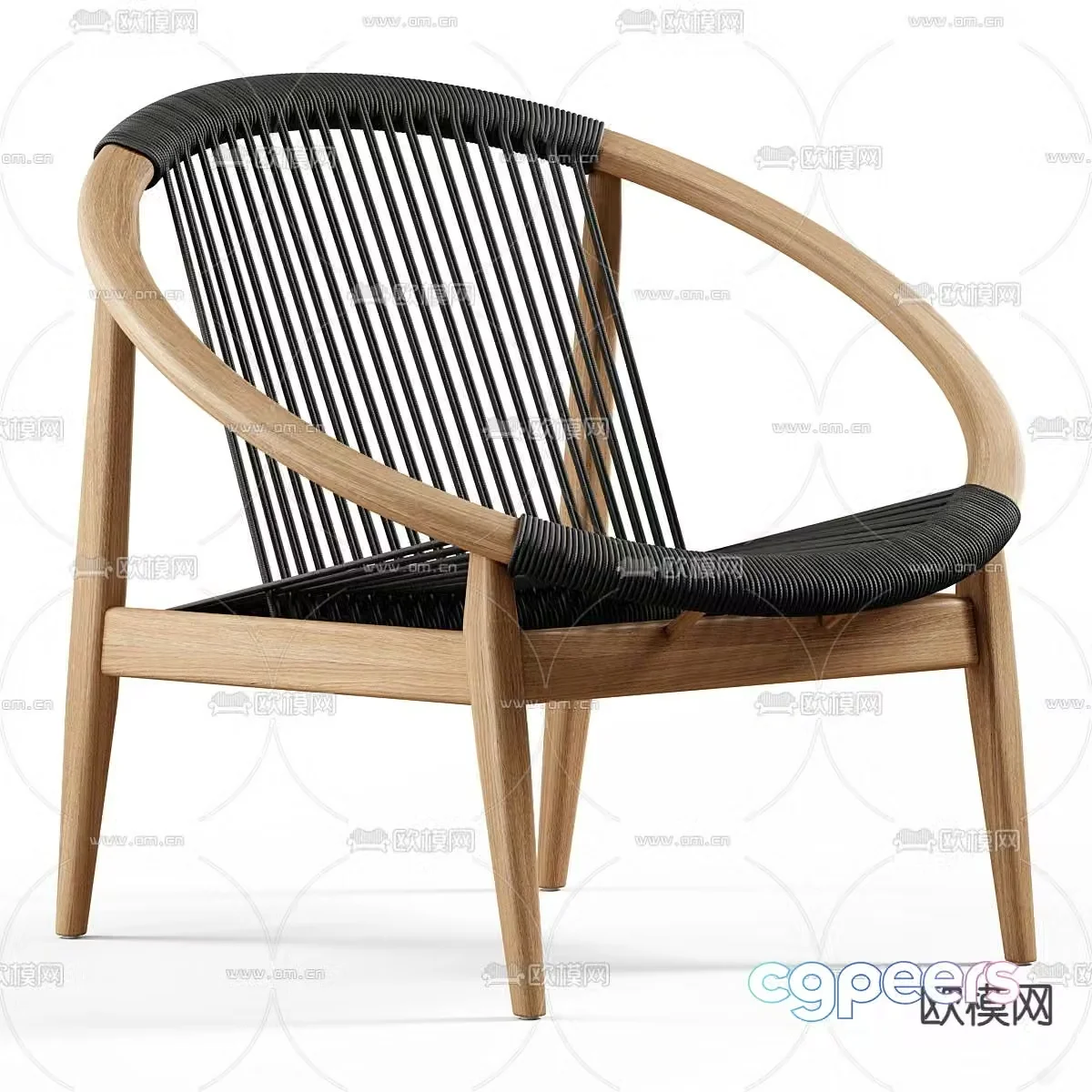 Wabi-sabi chair leisure chair balcony chair lounge chair 3d model