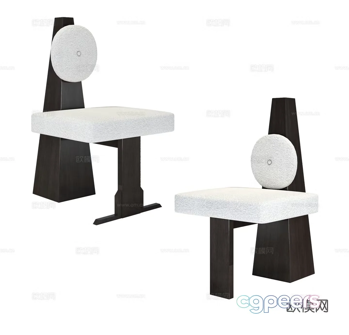 Medieval style dining chair single chair leisure chair 3d model