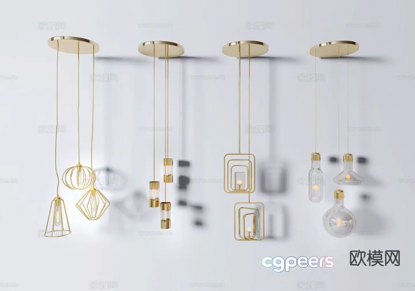 Light luxury small chandelier 3D model