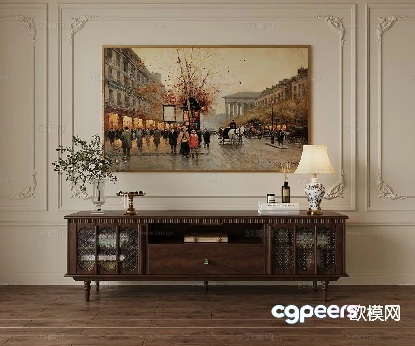 French TV cabinet 3d model