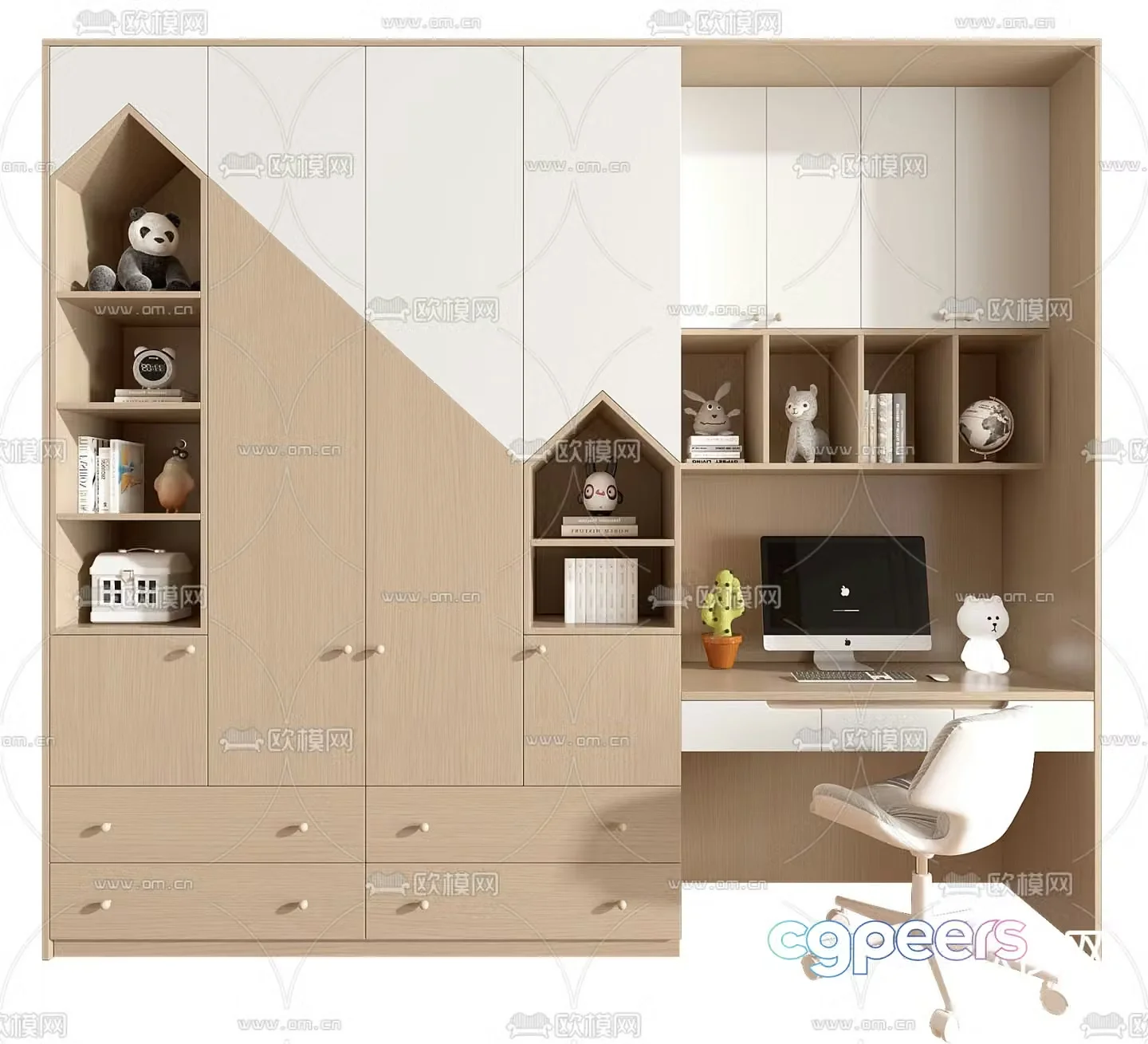 Children’s wardrobe desk 3d model
