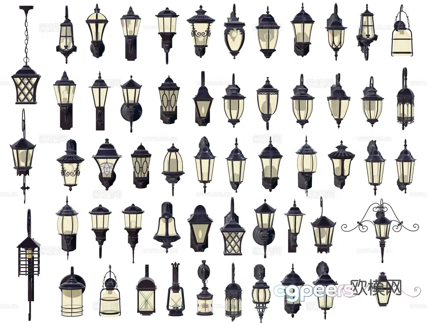 European wall lamp outdoor lamp garden lamp wall absorbing lamp landscaping lamp lawn lamp iron wall lamp 3d model
