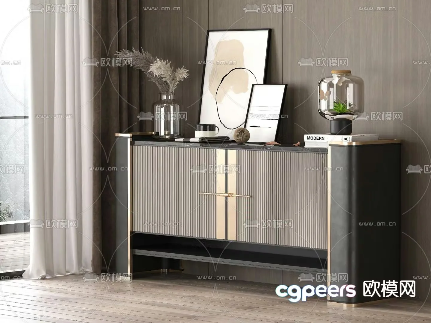 Modern entryway cabinet 3d model