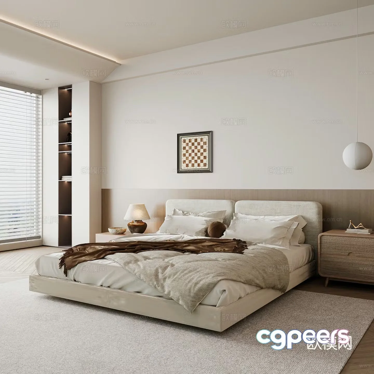 Modern home bedroom Modern bedroom Italian bedroom Simple bedroom Italian bed 3d model