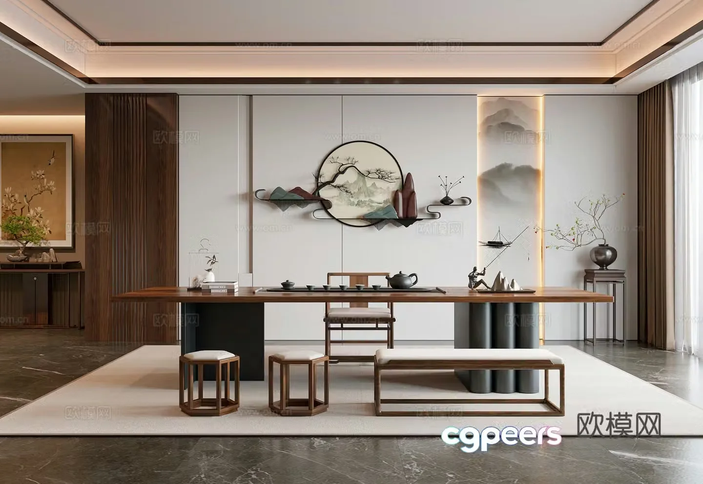 New Chinese tea room 3D model