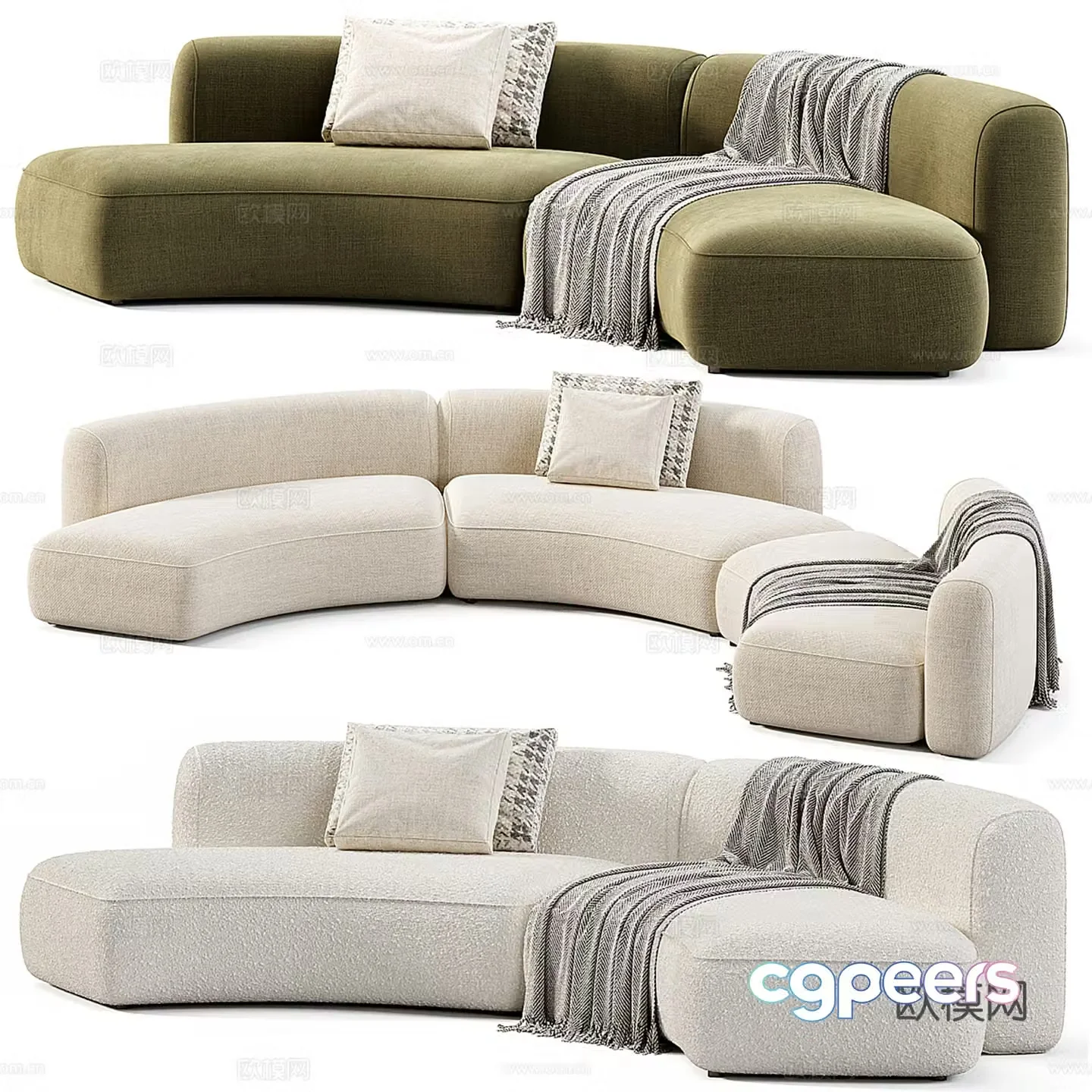 Modern special-shaped sofa curved sofa 3d model