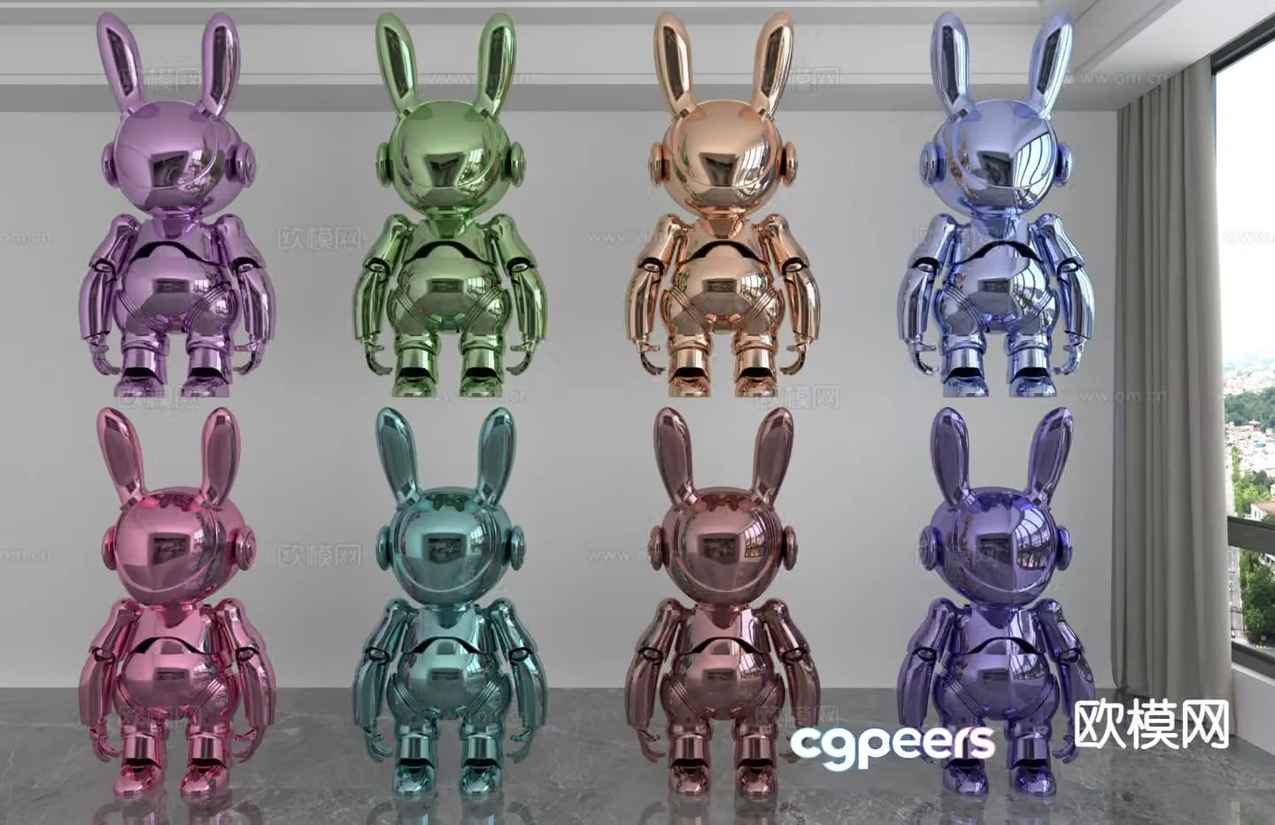 Space Rabbit Trendy Toys Dolls Doll Ornaments 3D Model
