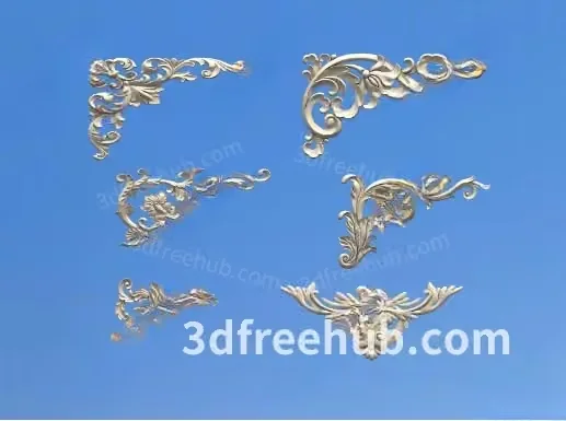 Gold Filigree Designs 3D Model – 23266 – VRAY Render
