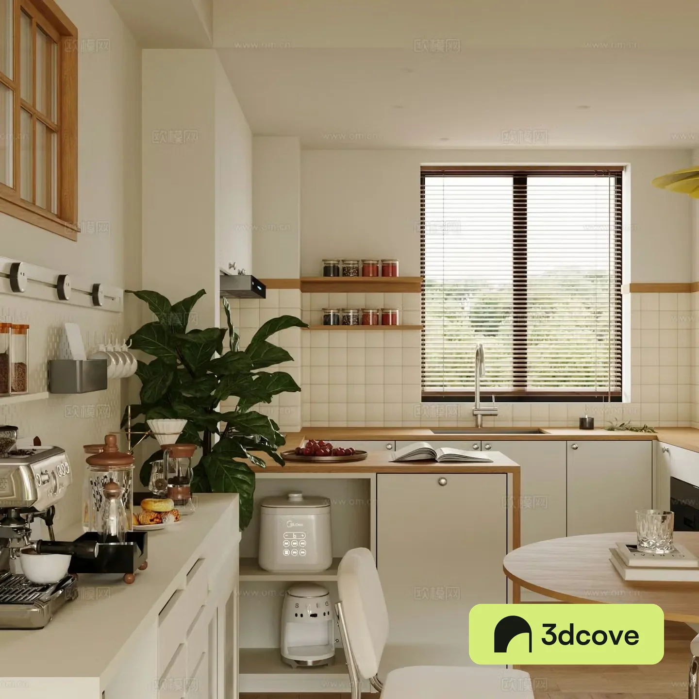 Modern creamy kitchen coffee maker kitchen appliances