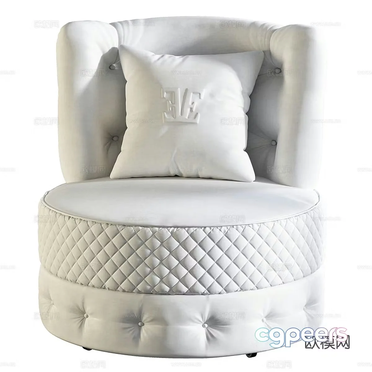 Single sofa leather sofa 3d model