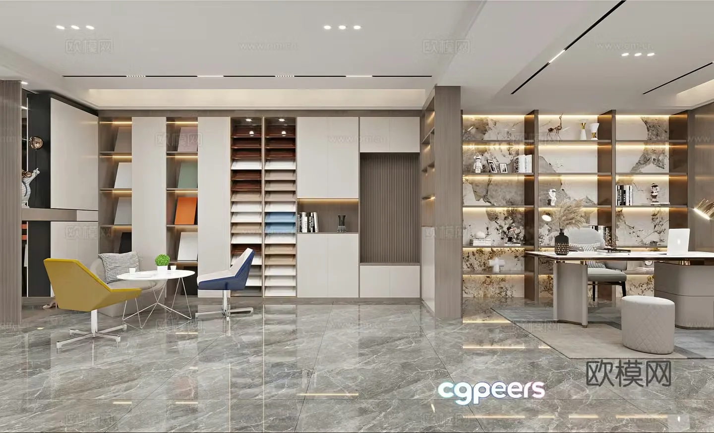 Modern furniture showroom plate sample showroom 3d model