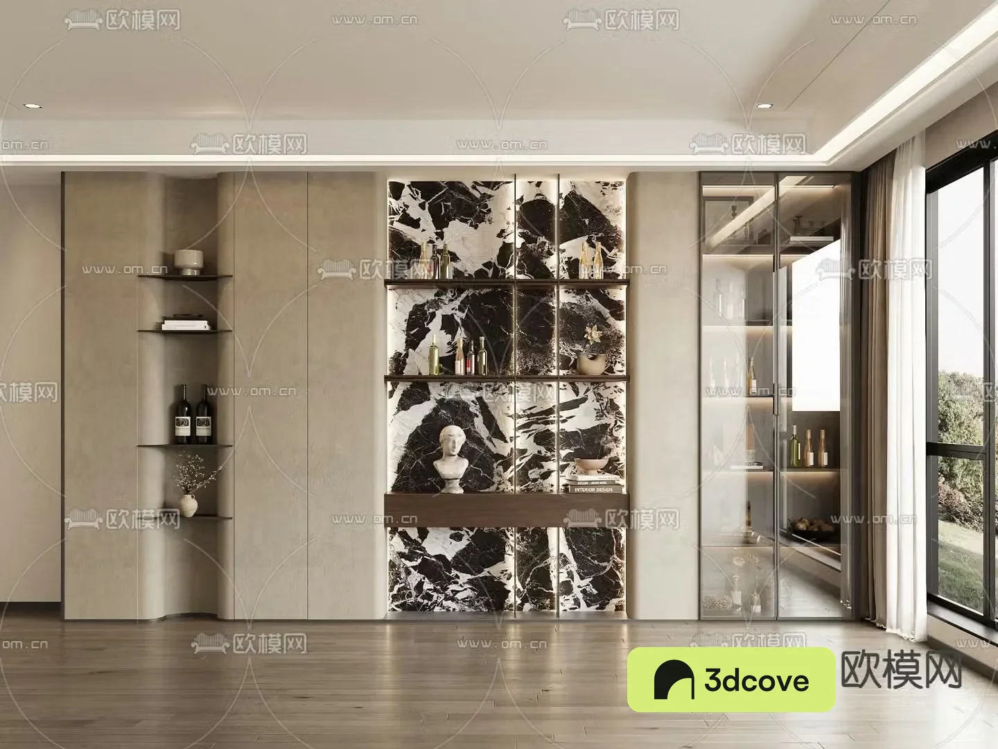 Wabi-sabi wine cabinet