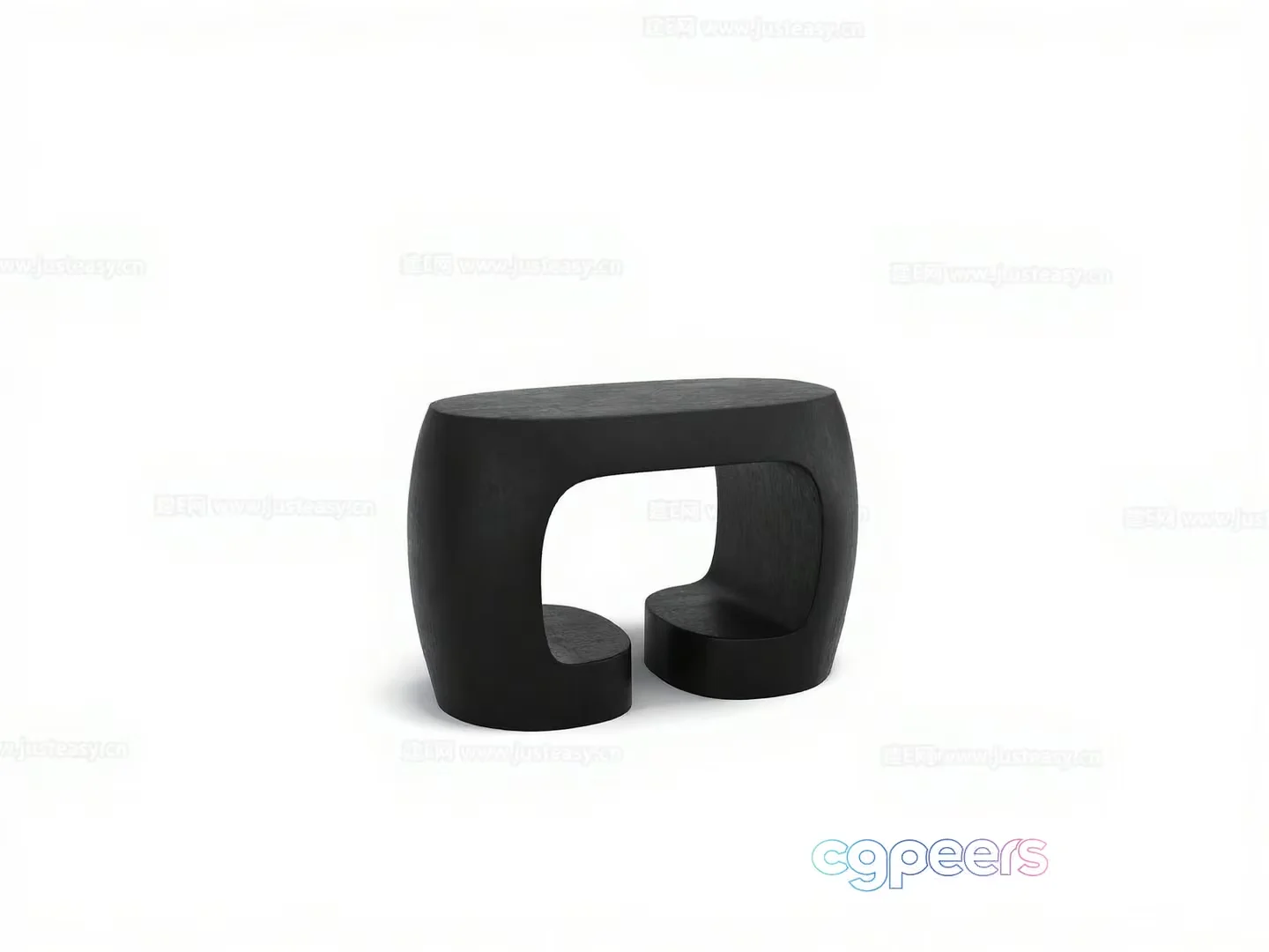 Black Stool With A Unique Design 3D Model – 9292 – CORONA Render