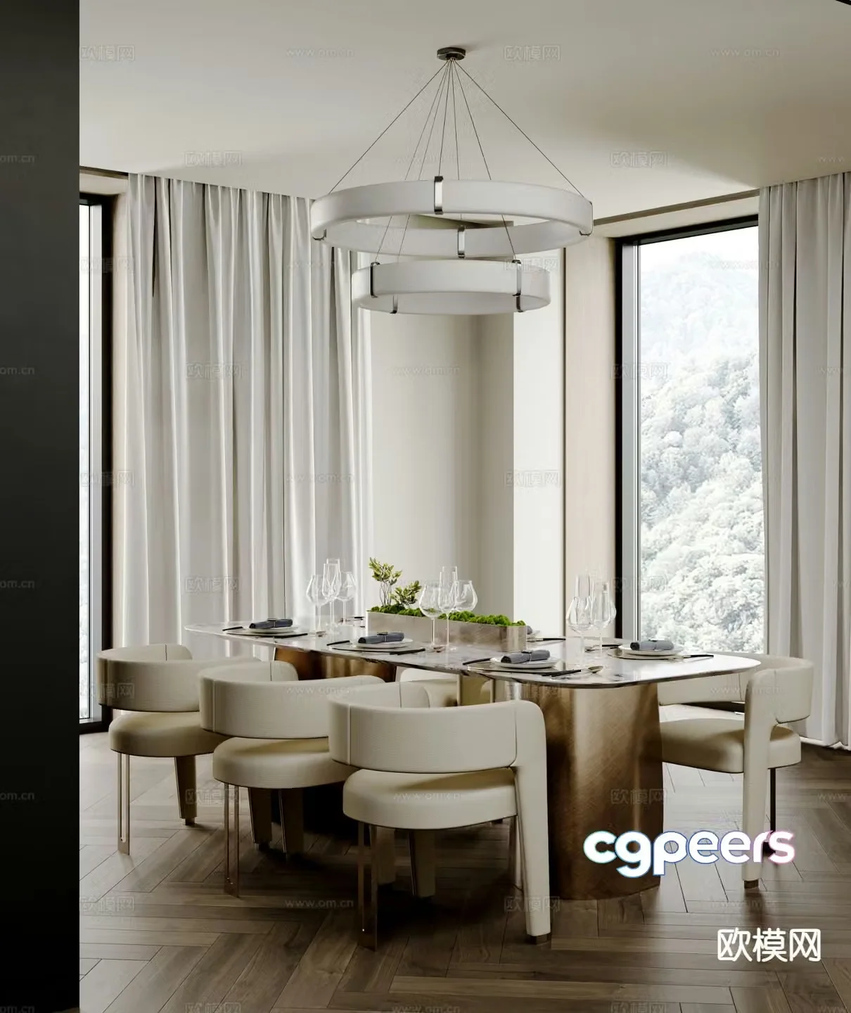 Light luxury restaurant 3D model