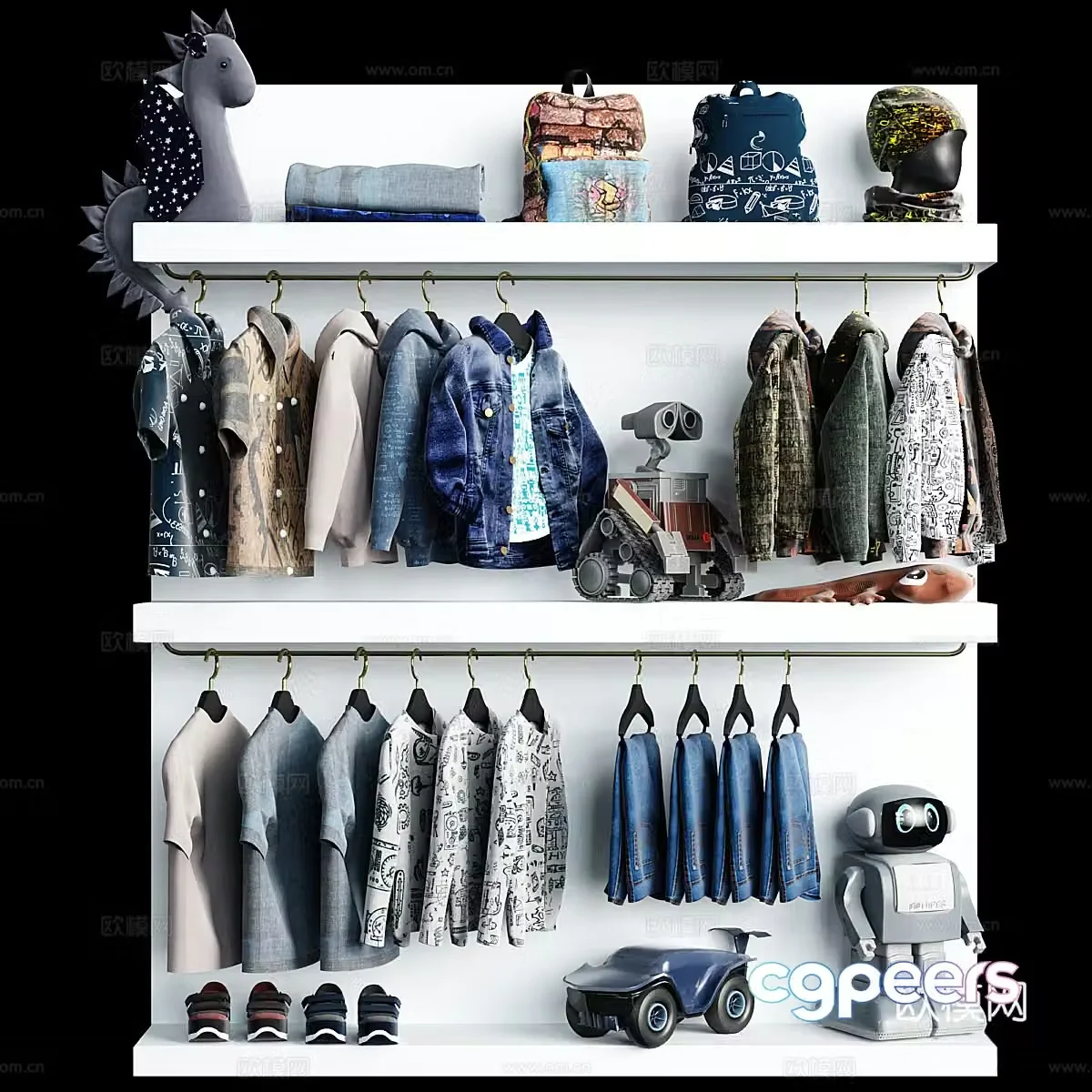 Children’s clothing shelves 3d model