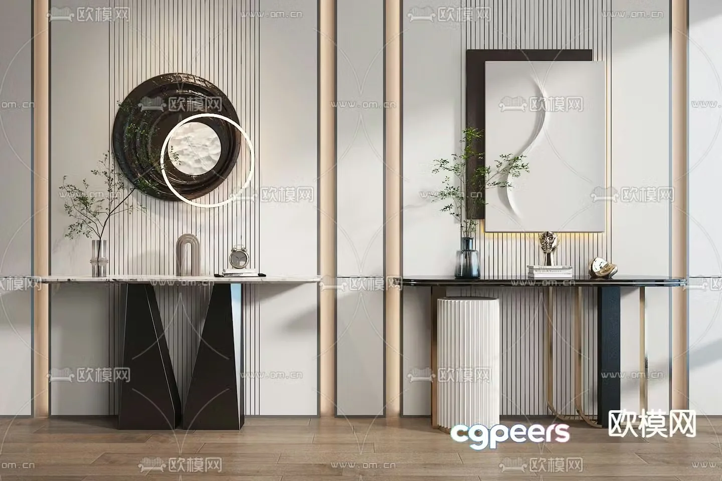 Modern Duanjing strip case Duanjing terrace 3D model