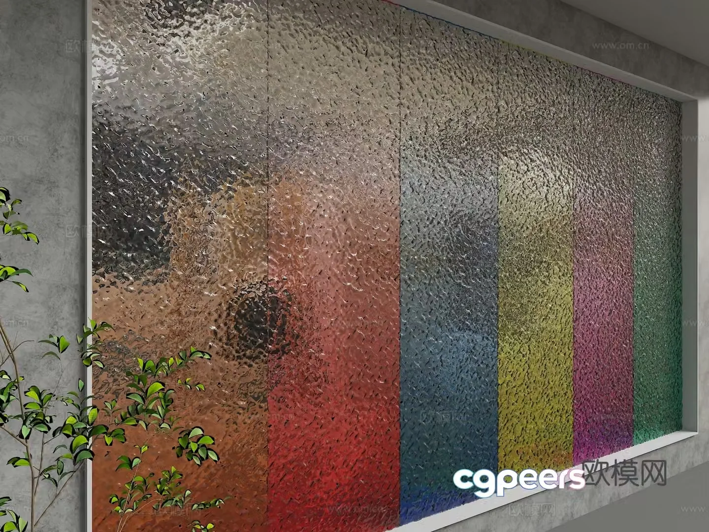 Modern glass partition 3d model