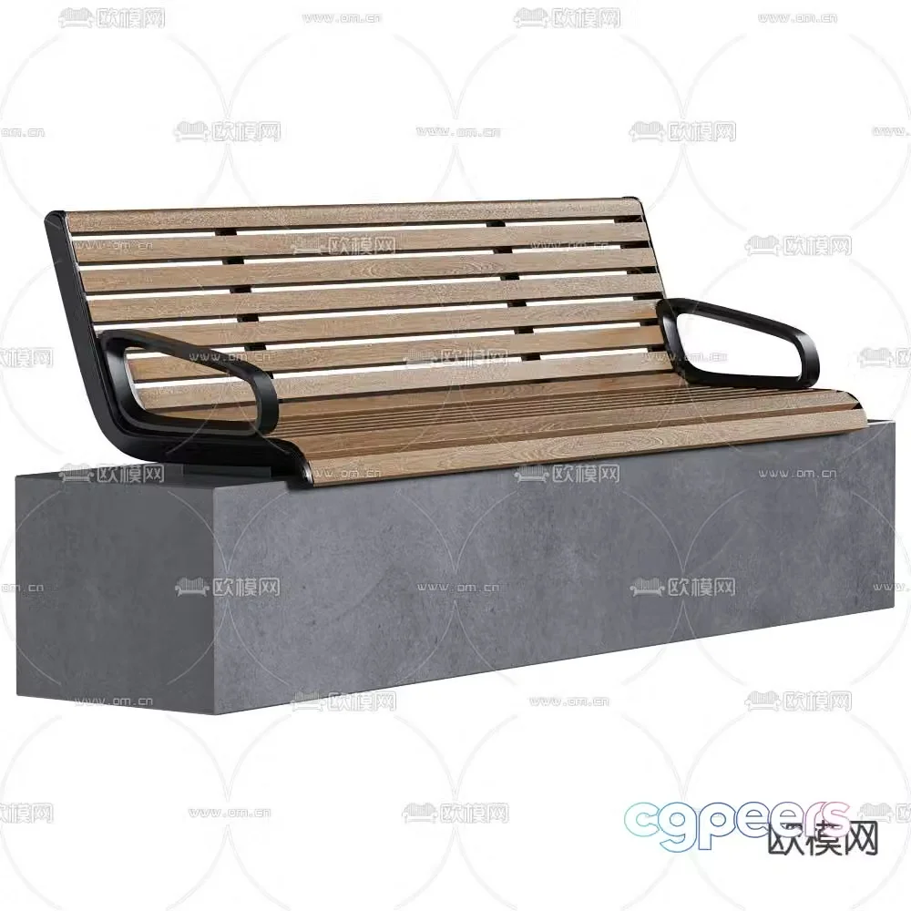 MmcitÃ© outdoor chair public chair park chair 3d model