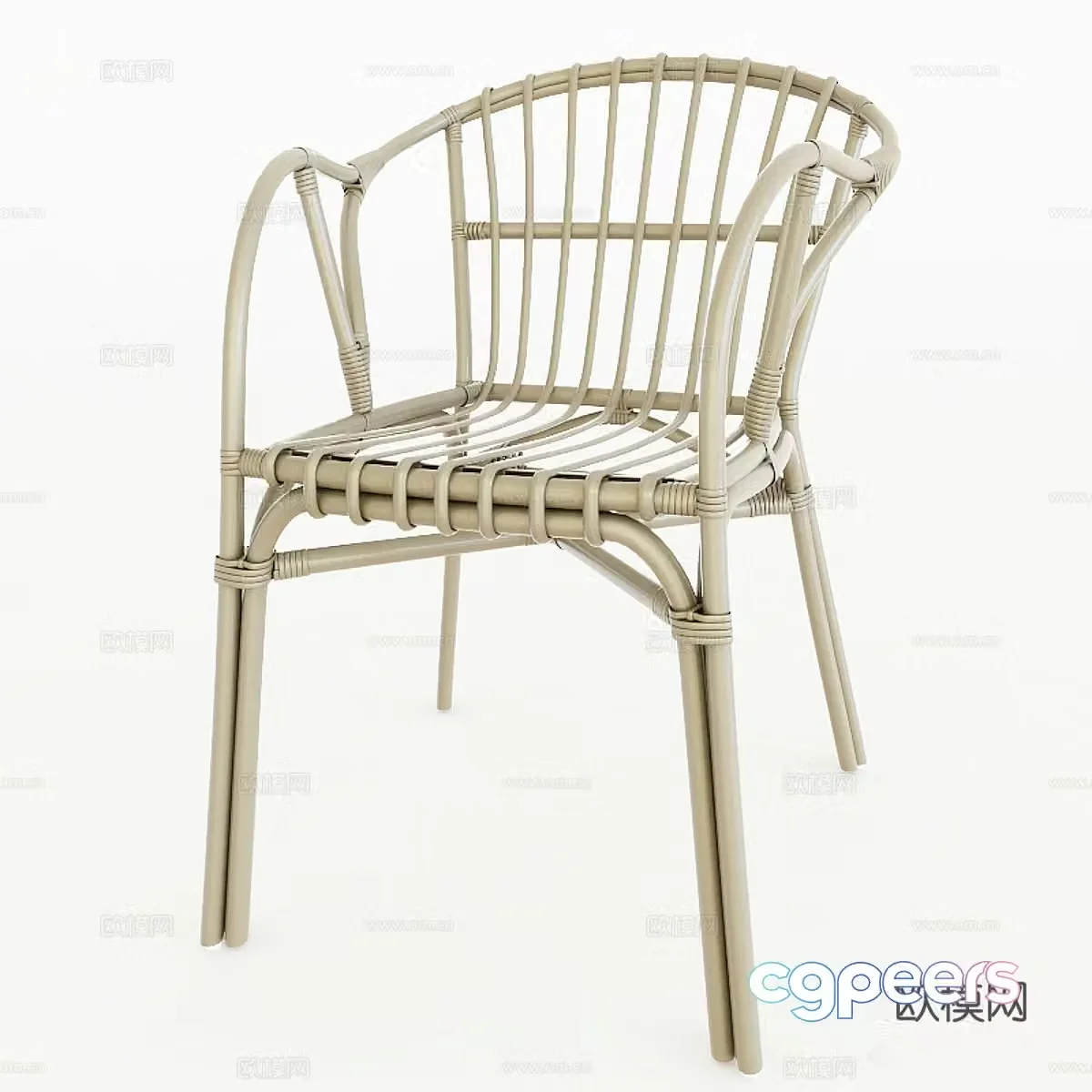 Wasabi style single chair Wasabi style leisure chair Rattan single chair Rattan single chair Bamboo single chair Min 3D model