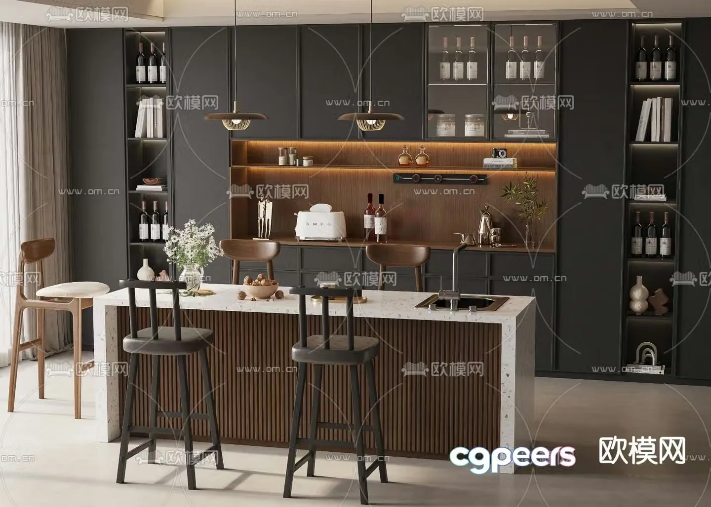 Medieval style bar water bar 3D model